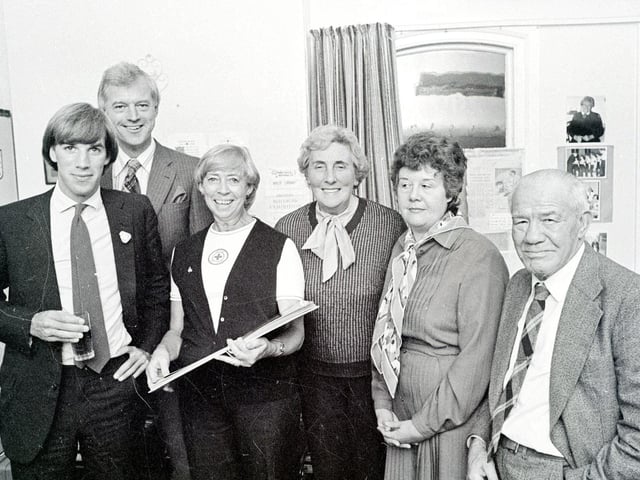 Ripley Red Cross visited by Amber Valley MP Phillip Openhiem, October 1983.