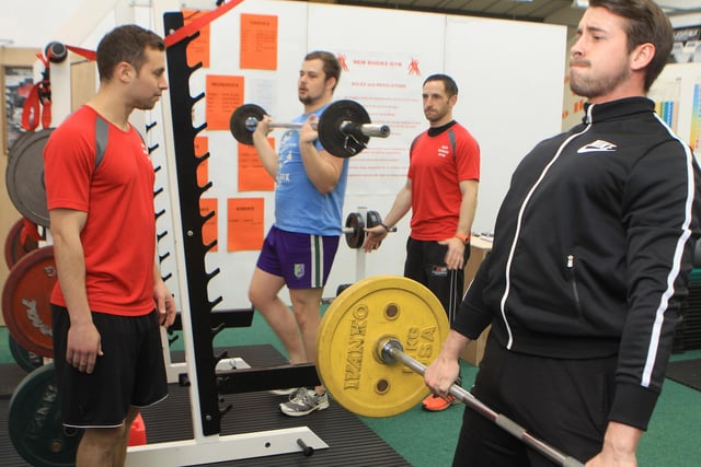 Who do you recognise lifting weights back in 2013?