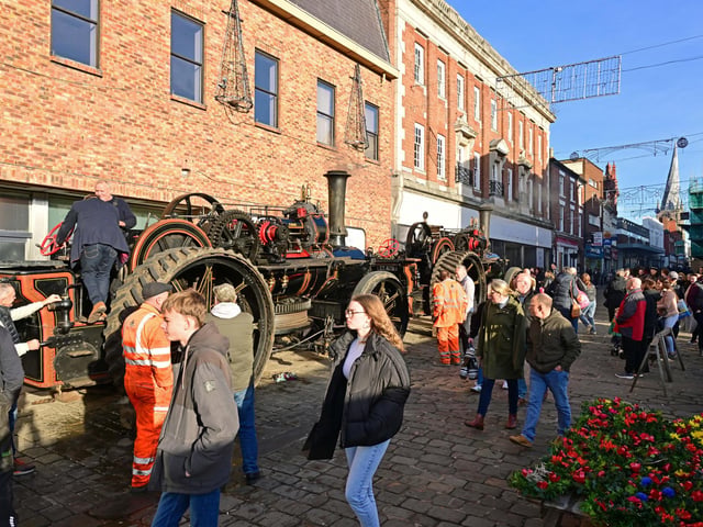 Two historic Marriott Drilling steam engines visited Chesterfield last Saturday, December 16, putting smiles on the faces of railway enthusiasts.