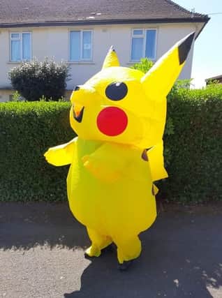 Leighanna Henshaw, a mum-of-five, walked around her neighbourhood dressed as Pokemon character Pikachu.