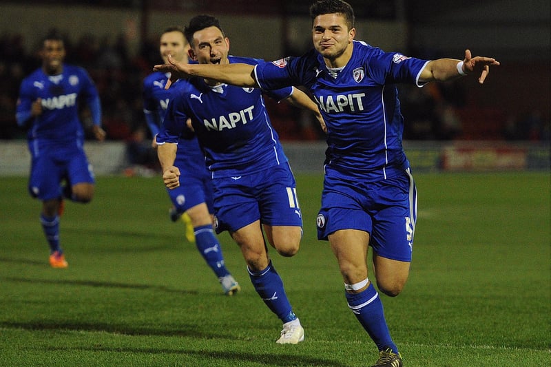 Sam Morsy scores during the Johnstone's Paint Northern Area final between Fleetwood Town and Chesterfield at Highbury Stadium on February 04, 2014.