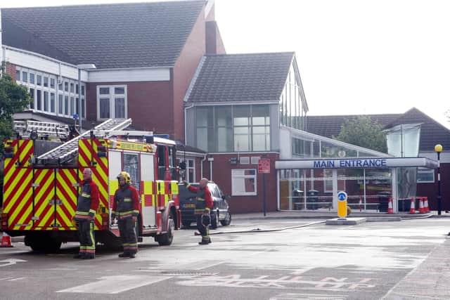 The aftermath of the fire at Chesterfield Royal Hospital on June 25, 2011