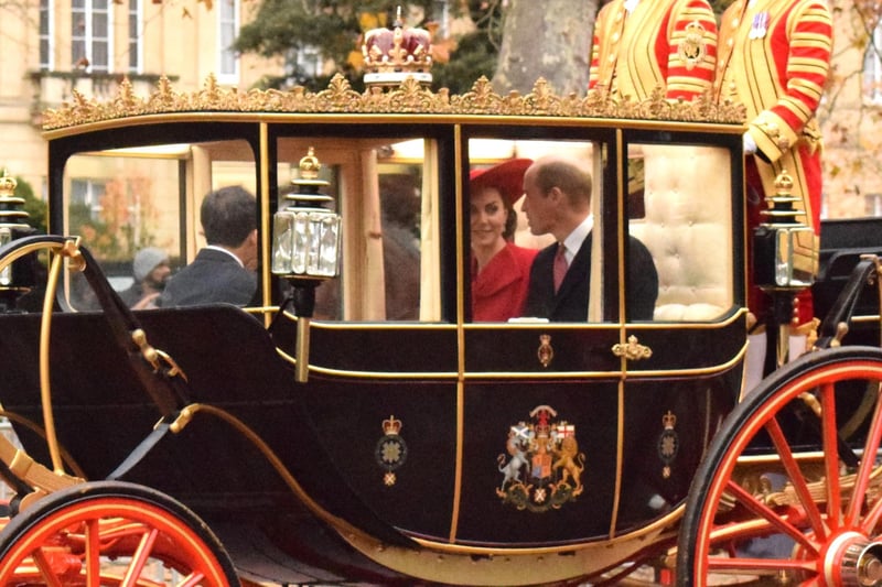 William and Kate travelling in the coronation procession.