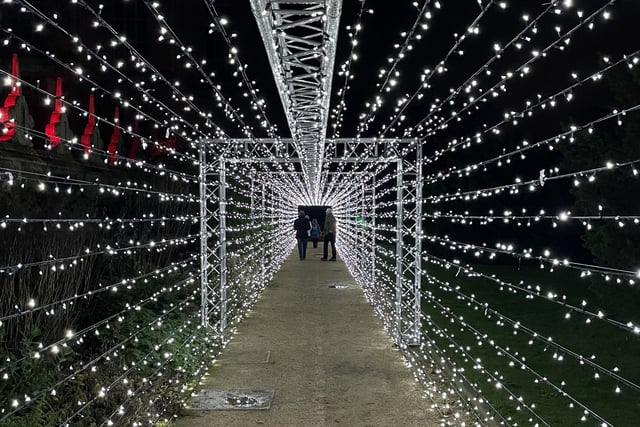 A light tunnel is one of the impressive attractions at Luminate.