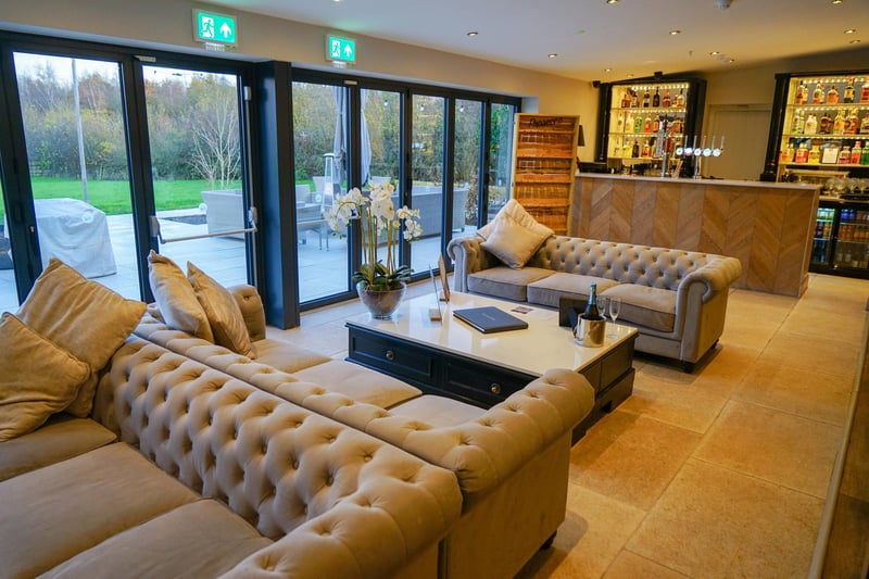 The contemporary and luxurious open-plan lounge.