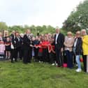 The Mayor of Chesterfield and the Vice Lord-Lieutenant of Derbyshire officially opened a new play area on Cottage Close in Poolsbrook on Wednesday, May 15.