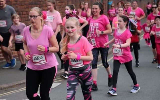 Participants in Race for Life in Chesterfield in 2019.