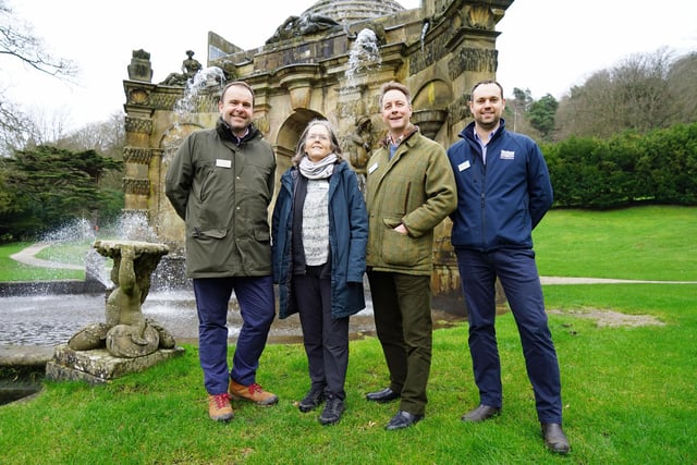 Steve Parker, head of gardening and landscape, Anita Fox, learning and engagement manager, Miles Stevenson, development manager and philanthropy at Chatsworth House Trust and Rob Harrison, head of operations.