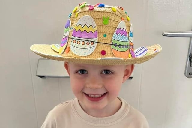 Emma Harris shared this impressive creation made by George, aged 4, who wore his bonnet to nursery