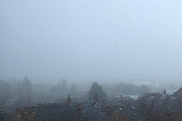 Derbyshire Times readers have reported snow fall across Chesterfield today