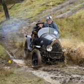 Charles Gillett drives a 1496cc 1923  Bugatti Brescia during the John Harris Trial in Derbyshire