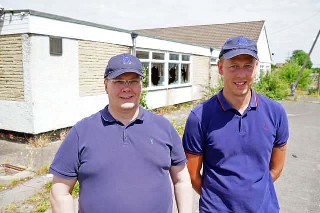Old BRSA club Hollingwood. Andy Bagshaw and Johnny Hodkin who run a football organisation that is buying the old club to turn it into a football venue/social club.