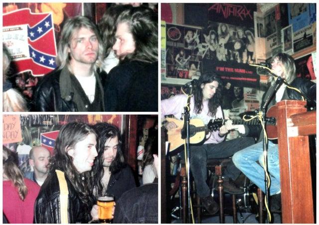This gig has gone down in local folklore, and every man and his dog claims to have been there, despite there being only around 30 people in attendance. 
Kurt Cobain and Dave Grohl played a five-song set that included Dumb, Polly, and Jesus Wants Me For A Sunbeam. 
The gig was for charity, having been organised by Edinburgh’s The Joyriders in aid of Sick Kids.