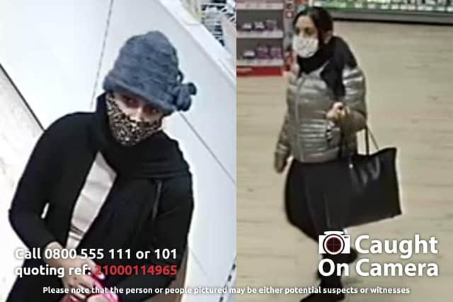 Police are seeking two women who were caught on CCTV in Marks and Spencer on February 2 over the theft of a purse.