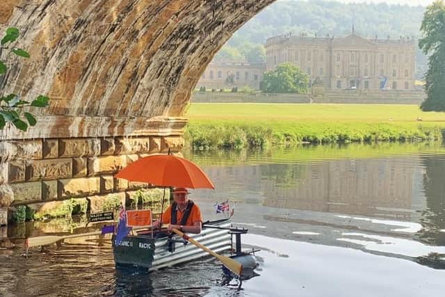 Major Mick visited Chatsworth House for the latest leg of his challenge.