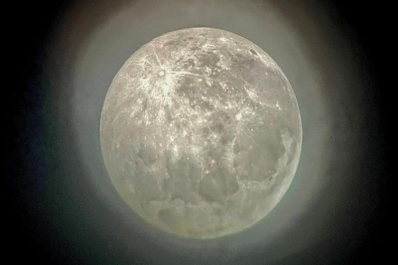 Portsmouth Super Pink Moon: Pink? No. Beautiful? Absolutely - well done to Jean Higgins' son for taking this photo