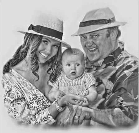 Les Dawson is pictured with Charlotte and her son Noah in this image created by Kay.