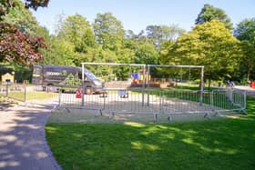 Childrens play area at Queen's Park fenced of for urgent repairs