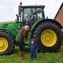 Big tractors attracted attention from little ones who were keen to sit in the driver's seat.