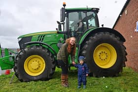 Big tractors attracted attention from little ones who were keen to sit in the driver's seat.