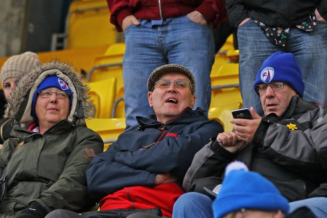 Some of the fans who saw Chesterfield's 3-0 win at Torquay on 22nd December 2019.