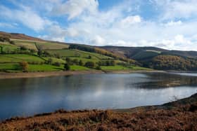 Low water exposes the mud beaches at Ladybower Reservoir