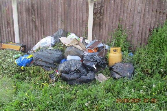 This is just some of the rubbish collected from Farr Park since the travellers left on Friday.