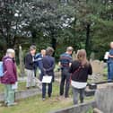 One group enjoying a tour around the cemetery