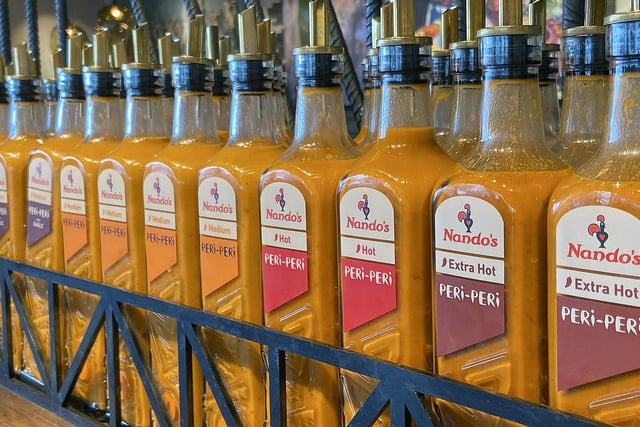 Plenty of Nando's famous peri peri sauces to choose from, from mild to extra hot.