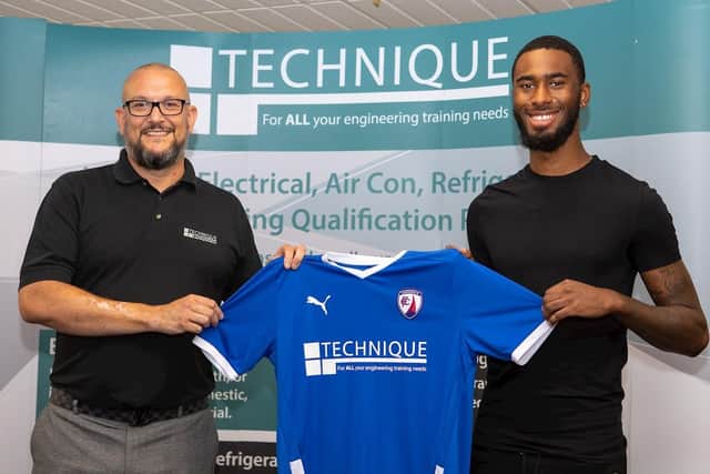 Milan Butterfield, pictured right, has signed for the Spireites from Kidderminster Harriers. Picture by Tina Jenner.