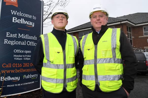 Neil O’Grady and Paul Matthews (right) who have both been promoted from site manager to construction manager by Bellway East Midlands
