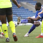 Chesterfield moved into the play-offs with a 1-0 win against Weymouth on Saturday. Pictured: Akwasi Asante.