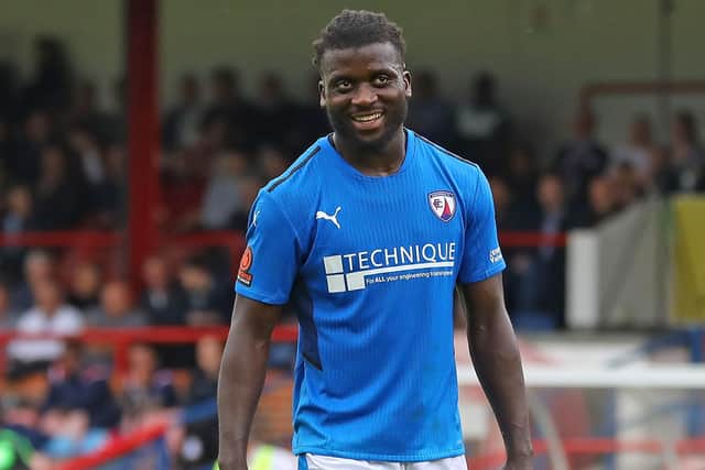 Kabongo Tshimana scored Chesterfield's late winner against Grimsby Town.