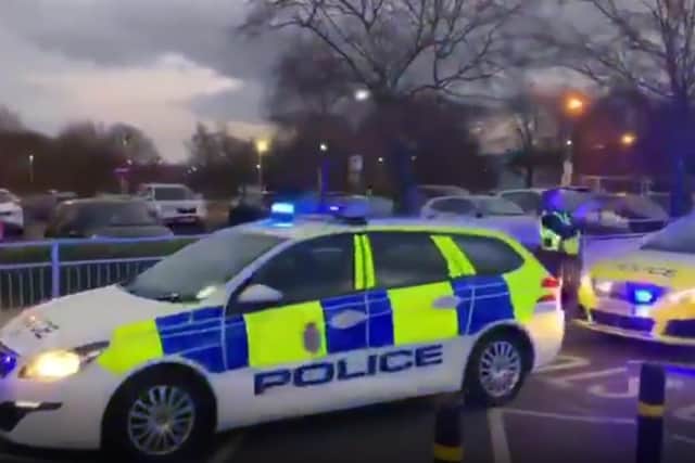 Police applaud NHS workers at Chesterfield Royal Hospital