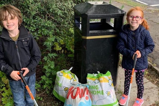 William and Violet McKelvie are super keen litter pickers and no-one could be more proud than mum Ellen.
William, 7, is on the eco team at West Park Primary School and has been appointed as an ‘eco-warrior.’  .
Both he and Violet, 6, 'get really upset at the amount of rubbish near where we live, especially in Ward Jackson Park', said mum.