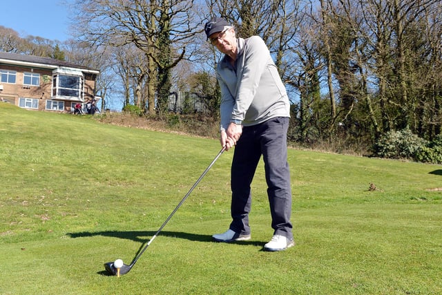 Chesterfield Golf Club captain John Begley plays a shot.