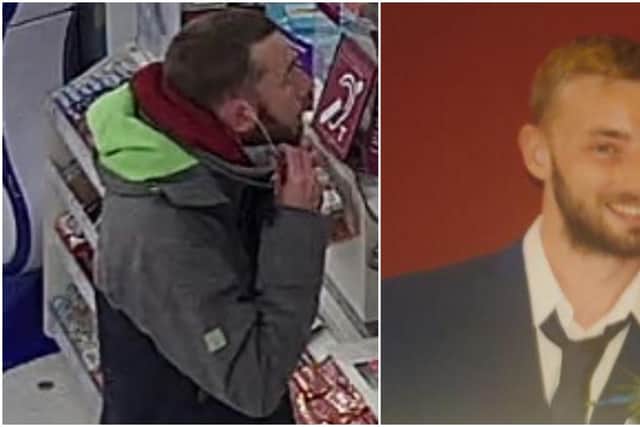 Joshua was last seen on CCTV in Matlock town centre at the Boyes shop at around noon on December 12 (left).