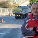 Dennis Martin, 78, has spoken about the damage and dirt being caused by lorries squeezing inches from homes to access a Miller Homes new build site, Somercotes.