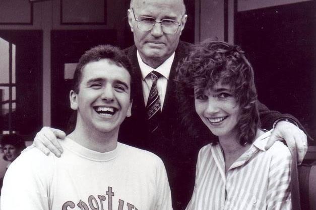 Do you recognise the people pictured? Mikhail Gorbachev look-a-like presents a certificate to Missile riders