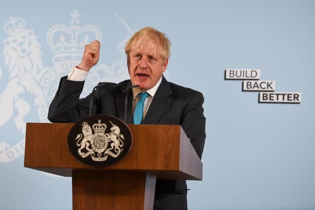 Britain's Prime Minister Boris Johnson (Photo by Finnbarr Webster / POOL / AFP) (Photo by FINNBARR WEBSTER/POOL/AFP via Getty Images)