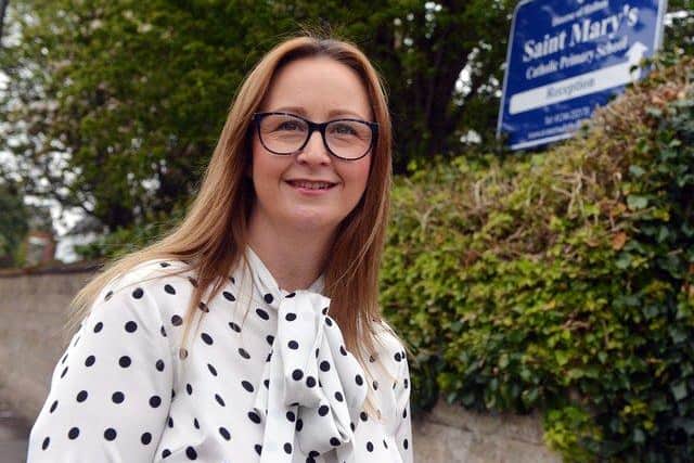 If successful, the order would see St Mary’s Catholic Primary School in Upper Newbold, Chesterfield, and St Joseph’s Catholic and C of E Primary School in Staveley among those forced to become academies. Pictured is St Mary's School's headteacher Nicola Brown