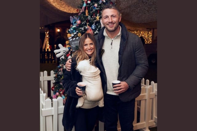 Rugby coach Sam Burgess enjoyed the festive weekend with fiancée Lucy Graham and newborn Robbie.  (CREDIT: TOM PITFIELD)