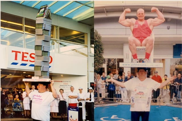 John has lifted 62 copies of the Guinness World Record Books, as well as other strongmen