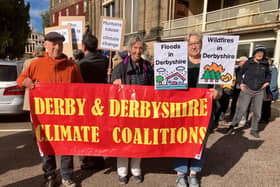Derby And Derbyshire Climate Coalition Campaigners At Derbyshire County Council'S County Hall, In Matlock. Taken By BBC LDR Jon Cooper.