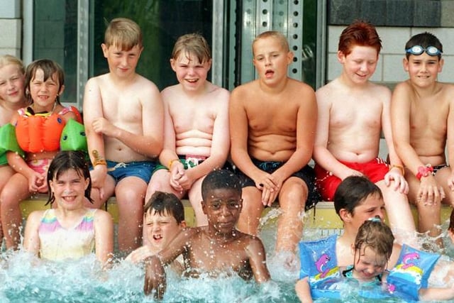 A group of children in the Dome's pool in 1997.