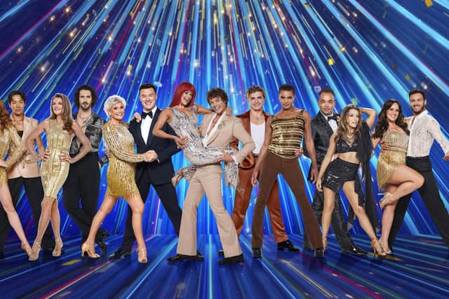 Strictly Come Dancing celebrities with their professional dance partners.