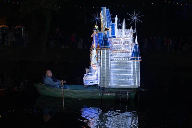 The winning boat, '50 Years of Disney.'