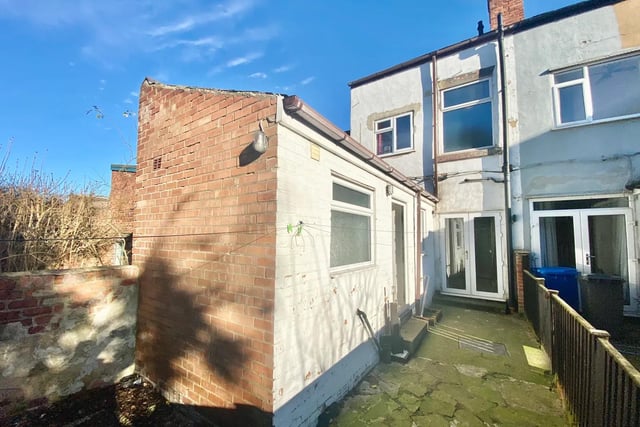With a value of £100,000, this end terraced house has three bedrooms and a cellar.