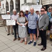 Protestors Opposed To A Duckmanton Housing Scheme Gather At Chesterfield Borough Council\'S Town Hall
