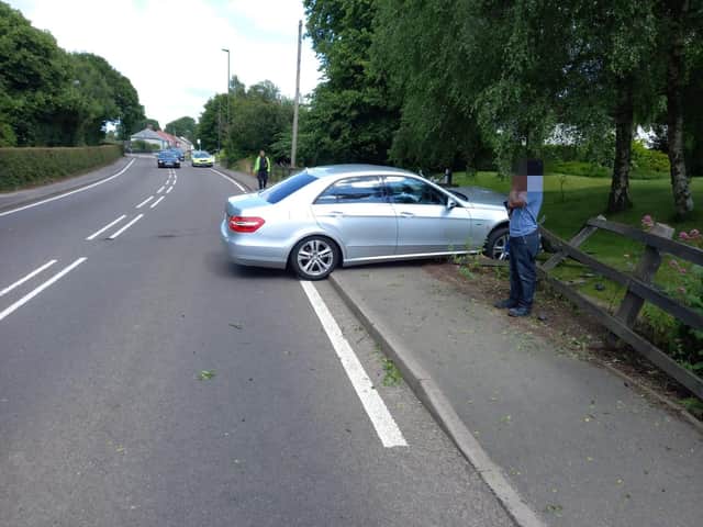 The vehicle left the road and ploughedd throuh a fence